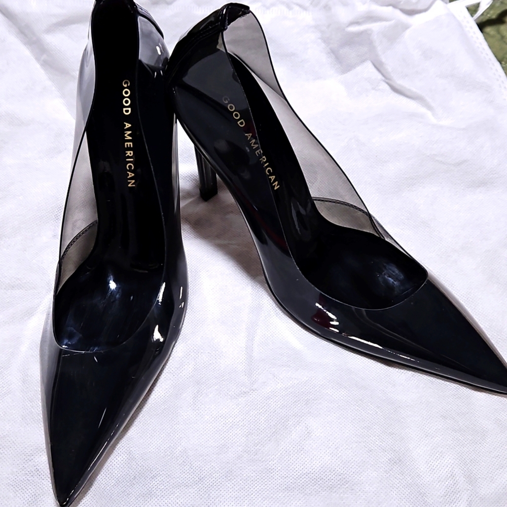 GOOD AMERICAN Cinder-F*cking*Rella Pumps Light Smoke NIB Size 8